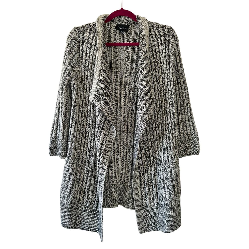 Thakoon Ivory and Black Knit Open Chunky Cardigan Sweater Women’s Size XS